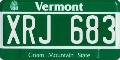 VT license plate XRJ683