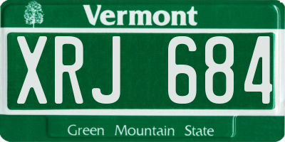 VT license plate XRJ684