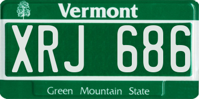 VT license plate XRJ686