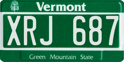 VT license plate XRJ687