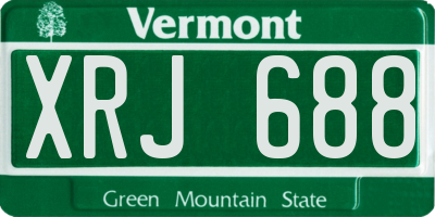 VT license plate XRJ688
