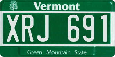 VT license plate XRJ691