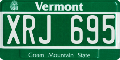 VT license plate XRJ695