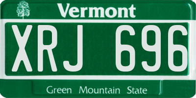 VT license plate XRJ696