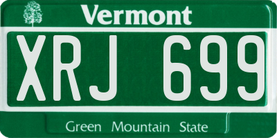 VT license plate XRJ699