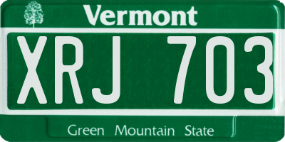 VT license plate XRJ703