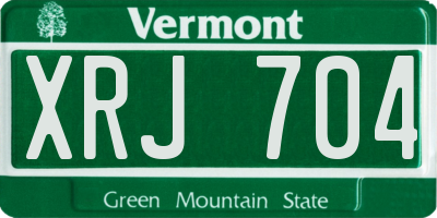 VT license plate XRJ704