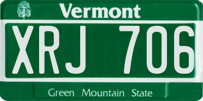 VT license plate XRJ706