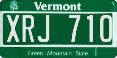 VT license plate XRJ710