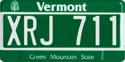 VT license plate XRJ711