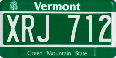 VT license plate XRJ712