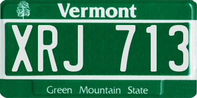 VT license plate XRJ713