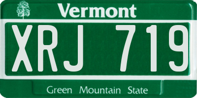 VT license plate XRJ719