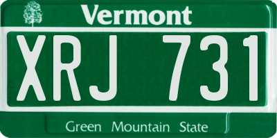 VT license plate XRJ731