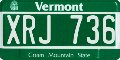 VT license plate XRJ736