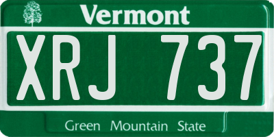 VT license plate XRJ737