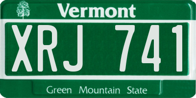 VT license plate XRJ741