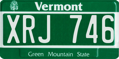 VT license plate XRJ746