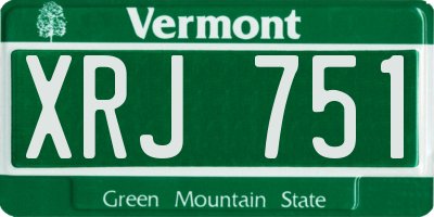 VT license plate XRJ751