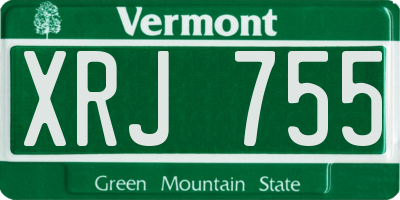 VT license plate XRJ755
