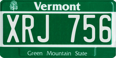 VT license plate XRJ756