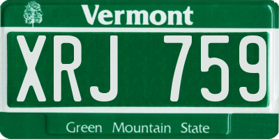 VT license plate XRJ759