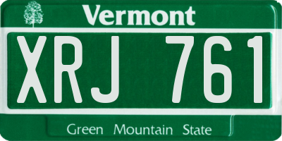 VT license plate XRJ761