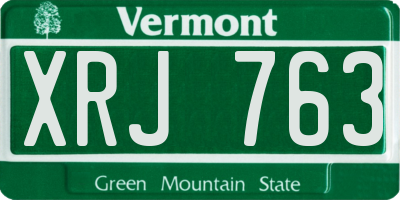 VT license plate XRJ763