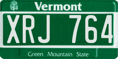 VT license plate XRJ764