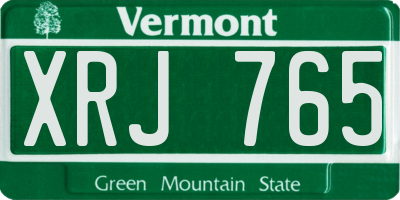 VT license plate XRJ765