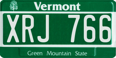VT license plate XRJ766