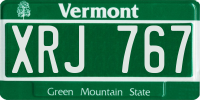 VT license plate XRJ767