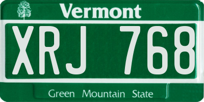 VT license plate XRJ768