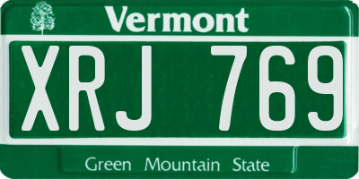 VT license plate XRJ769