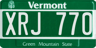 VT license plate XRJ770