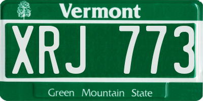 VT license plate XRJ773