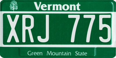 VT license plate XRJ775