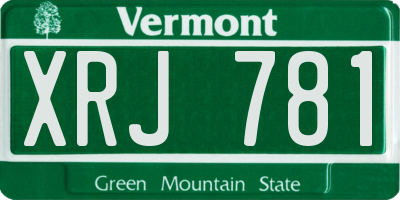 VT license plate XRJ781