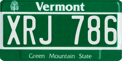VT license plate XRJ786