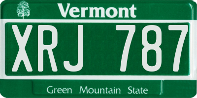 VT license plate XRJ787