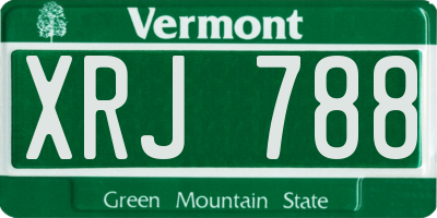 VT license plate XRJ788