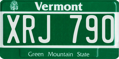 VT license plate XRJ790