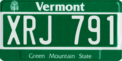 VT license plate XRJ791