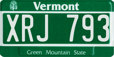 VT license plate XRJ793