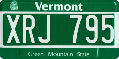 VT license plate XRJ795