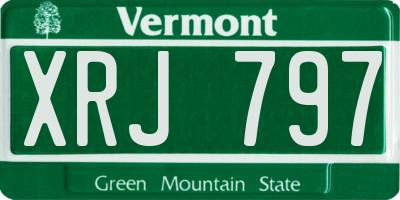 VT license plate XRJ797