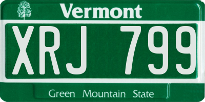 VT license plate XRJ799