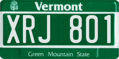 VT license plate XRJ801