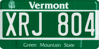 VT license plate XRJ804