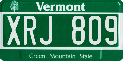 VT license plate XRJ809